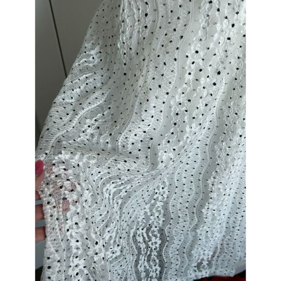 NWT Ember Brand Chiffon Sundress White with Black Dots Women's Size Large - Picture 4 of 6